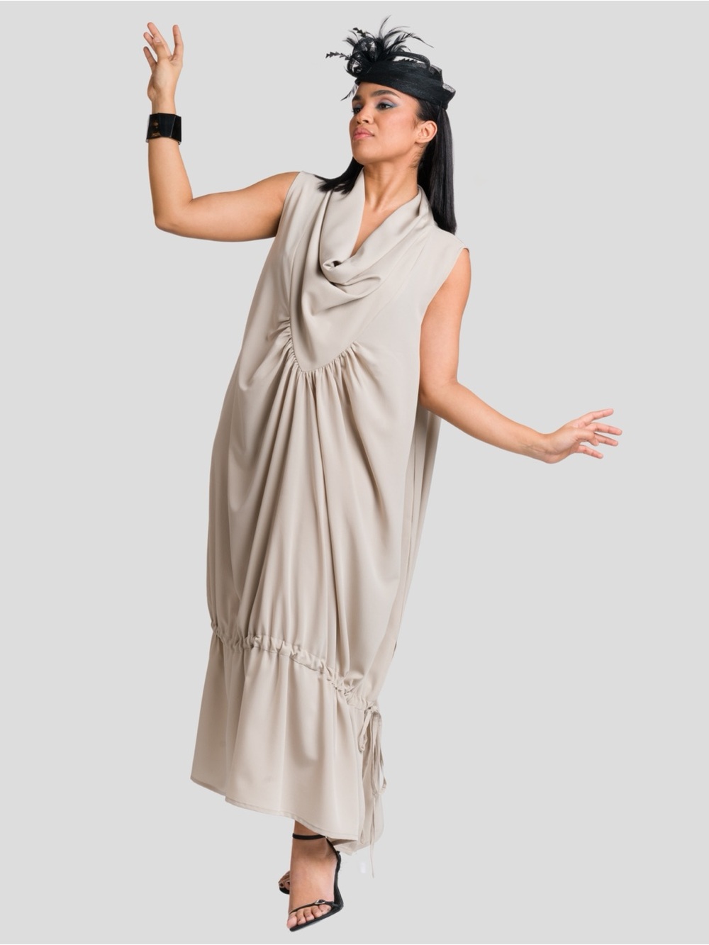 Metamorphoza NWT handmade artsy eclectic minimalist solarpunk LG maxi dress